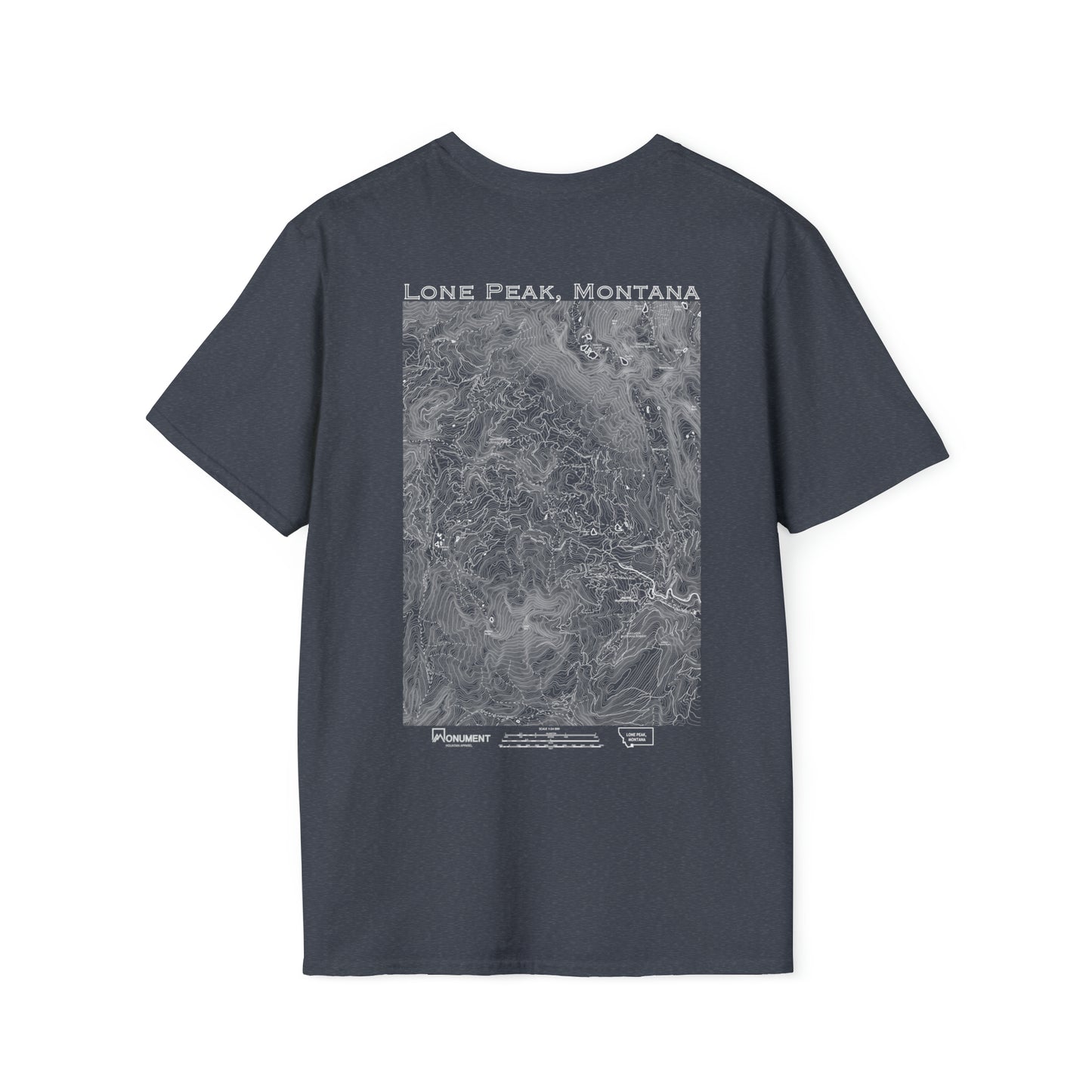 Big Sky, MT Topographic Men's Tee Shirt