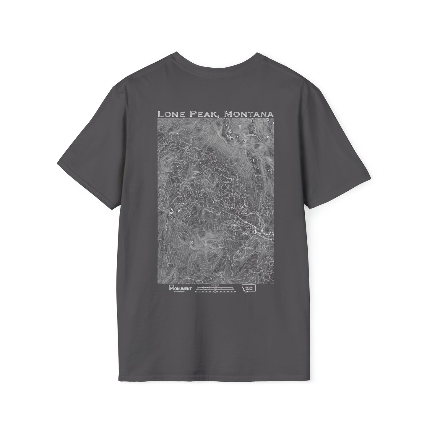 Big Sky, MT Topographic Men's Tee Shirt