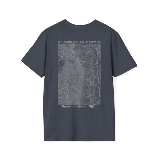 Bridger Range, MT Topographic Men's Tee Shirt